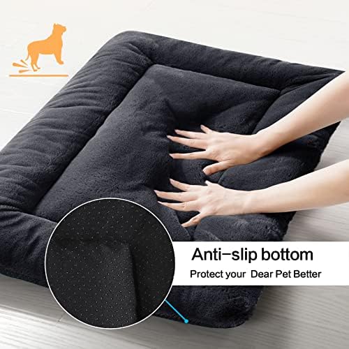 Dog Crate Pad Washable Dog Bed for Crate Medium Cozy Mat 30-Inch Dark Gray - Image 5