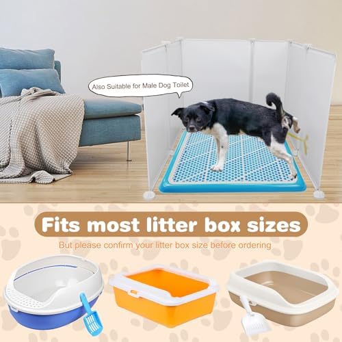 FHTONGE Large Cat Litter Box Enclosure Splash Guard to Protect Wall Floor - Image 5
