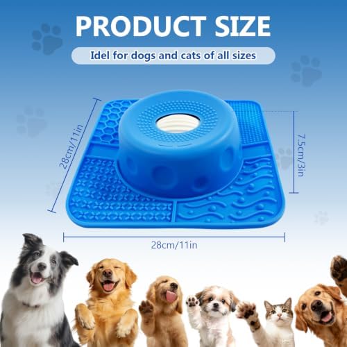 Slow Feeder Dog Bowl Set, Interactive Feeder with Silicone Lick Mat - Image 2