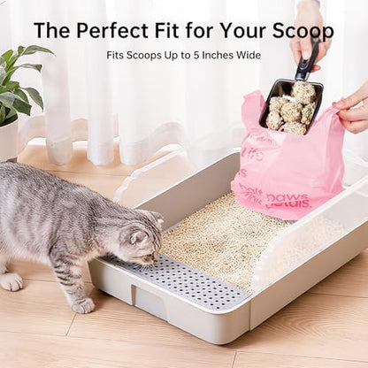 125 Count Cat Poop Bags Cherry Blossom Scented with Handles, Disposable Litter Bags for Pet Poop, Extra-Thick Dog Kitty Waste Bags Easy Tie Leak-Proof Strengthen, Pink - Image 5