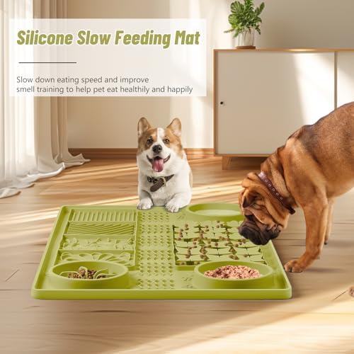 Silicone Lick Mat for Dogs 32"x 20" Large Slow Feeder Mat, Green - Image 7