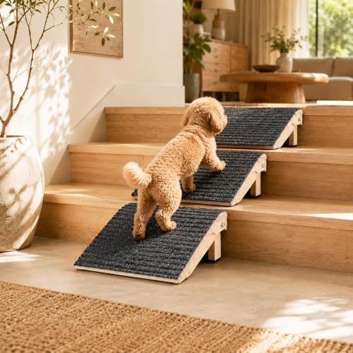 3 Pack Foldable Dog Ramp for Stairs – Anti-Slip Pet Steps for Small/Senior Dogs, Space-Saving Portable Indoor/Outdoor Dog Stairs for Sofa Car Bed, Joint-Friendly Ramp for Arthritic Pets - Image 5