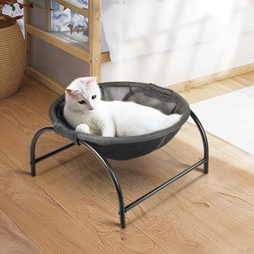 JUNSPOW Cat Bed Sleeping Cat Hammock, 16.9in x 16.9in x 9.5in, Black by JUNSPOW