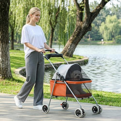 BestPet Foldable Pet Stroller for Small/Medium Dogs and Cats Up to 33 lbs - Image 2