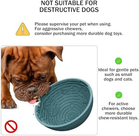OHMO Slow Feeder Bowl & Lick Mat for Dogs, Galaxy Design, 6.3", Light Blue - Image 5