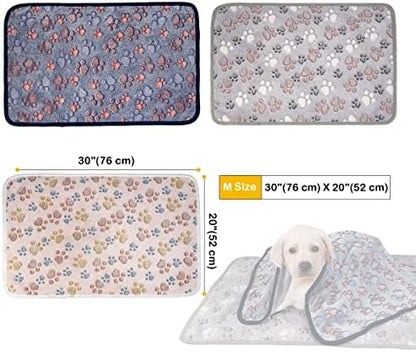 Dono 1 Pack 3 Dog Blankets, Soft Fluffy Fleece Pet Blanket Warm Sleep Mat Paw Print Design Puppy Kitten Throw Blankets Doggy Blanket for Dogs - Image 4