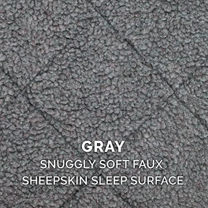 Furhaven Dog Bed for Large Dogs, 100% Washable, Sized to Fit Crates - Sherpa Fleece Bolster Crate Pad - Gray, Jumbo/XXL - Image 5