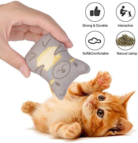 Catnip Toys for Indoor Cats - 5PCS Plush Cat Chew Toys Teething Interactive Catnip Filled Kitten Toy Soft Pet Toy - Image 4