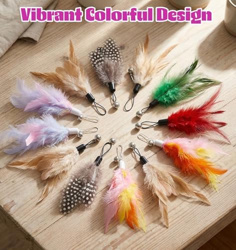 12 Pcs Cat Toy Attachments, Cat Toys Feather Replacement with Bells - Image 7