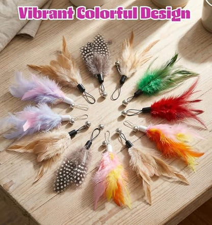 12 Pcs Cat Toy Attachments, Cat Toys Feather Replacement with Bells - Image 7