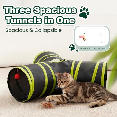 Love's cabin Cat Tunnel for Indoor Cats, 3-Way Collapsible Play Tunnel - Image 4