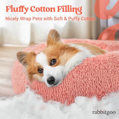 rabbitgoo Calming Cat Beds for Indoor Cats, 30 inches, Pink - Image 3