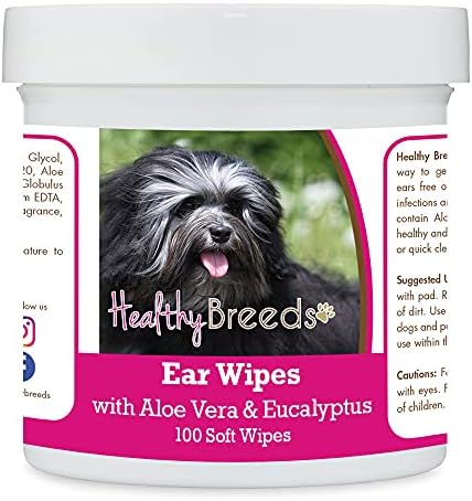 Healthy Breeds Lowchen Ear Cleaning Wipes with Aloe & Eucalyptus for Dogs 100 Count by HealthyBreeds