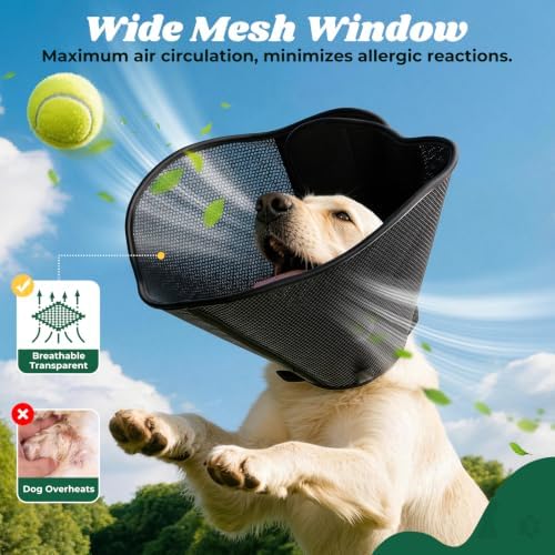 Soft Dog Cone Collar,Adjustable Elizabethan Anti-Lick Pet Recovery Collar - Image 3