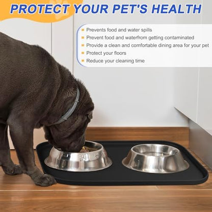 SMILOOL Waterproof Silicone Pet Food Mat with Raised Edge for Dog & Cat - Image 5