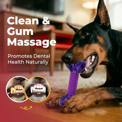 Tough Dog Toys for Aggressive Chewers Large Breed, Dog Chew Bone with Bacon Flavor, Pure Nylon Chew Toy for Medium Large Dogs, Bacon Flavor, Purple - Image 5