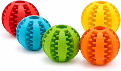 5 Pack Rubber Dog Chew Balls 6 cm – Durable Dental Chew Toys for Teeth Cleaning, Interactive Chewing Toy for Small, Medium and Large Dogs