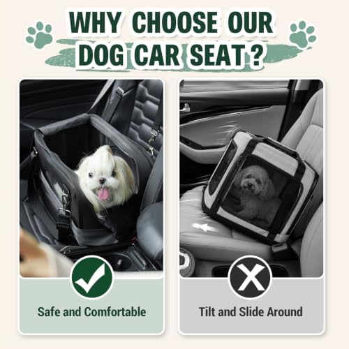 Center Console Dog Car Seat for Small Dogs & Cats Under 15lbs Black - Image 3