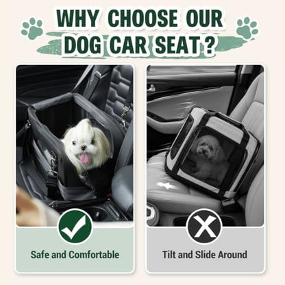Center Console Dog Car Seat for Small Dogs & Cats Under 15lbs Black - Image 3