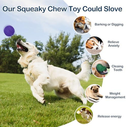 2 Pack Indestructible Squeaky Dog Balls for Aggressive Chewers, Interactive Dog Toys for Teething, Relieving Anxiety. Chew Toy for Large, Medium Breeds, Outdoor Rubber Balls. - Image 5