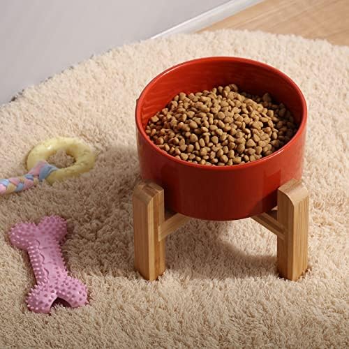 Petygooing 28 OZ Rust Red Elevated/Raised Ceramic Dog Bowl for Small and Medium Breeds, Dog Food Water Dish with Stand,Pet Feeding Bowl with Anti Slip Rubber for Cats Small and Medium Dogs (3.6 Cups) - Image 6