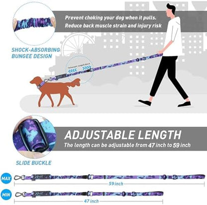 Hotsky Tactical Bungee Shock Absorbing No Pull Dog Leash,Purple Camo,4-6FT - Image 6