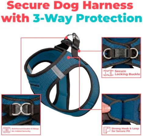 Voyager Step-in Air Dog Vest Harness - Blue/Black Trim, Large - Image 2
