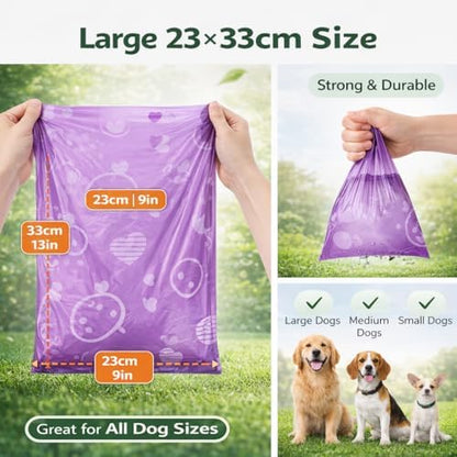 BPI Certified Compostable Dog Poop Bags 300 Count, Extra Thick Leak-Proof Pet Waste Bags, ASTM D6400 Biodegradable, 9 x 13 Inches for Small & Large Dogs - Image 4