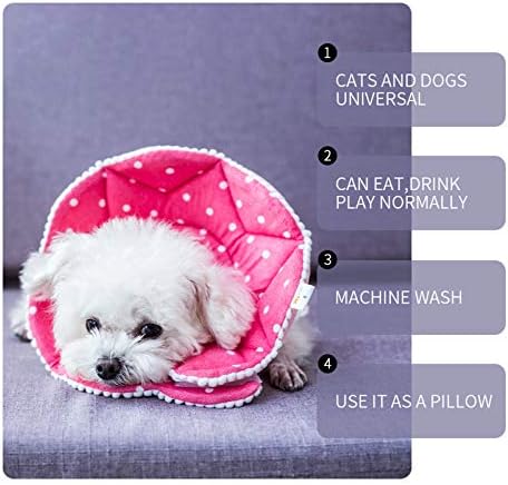 Adjustable Dog Cat Cone,Soft Recovery Cat Cone Collar,Dog Protective Collar for Cats Surgery,Pink,Small,Medium (Pink, Medium) - Image 4