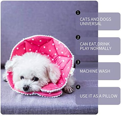 Adjustable Dog Cat Cone,Soft Recovery Cat Cone Collar,Dog Protective Collar for Cats and Puppy Surgery,Pink,Small - Image 4