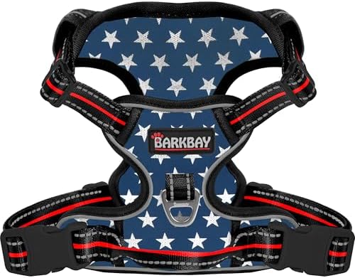 BARKBAY Dog Harness for Large Dog No Pull Mesh 2 Clips Dog Vest by BARKBAY