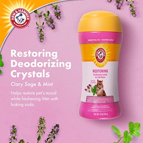 Arm & Hammer Cat Litter Deodorizing Crystals, Clary Sage Mint, 15 Oz Jar - Image 2