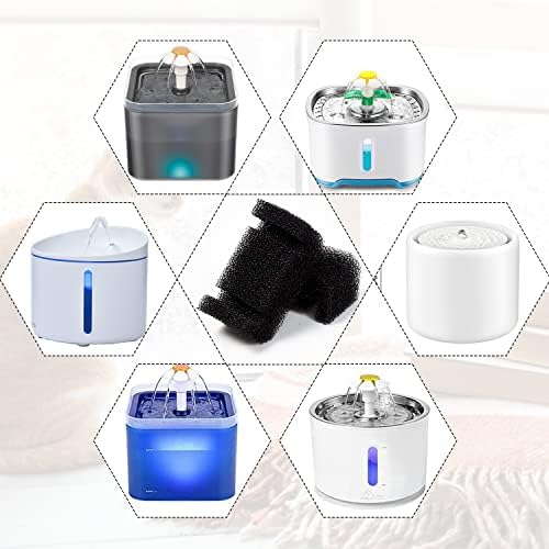 10 Pcs Sponge Filter for 67oz/2L Pet Fountain 81oz/2.4L Stainless Steel Dog Drinking Fountain Replacement,Pet Water Fountain Pre Foam Filters Replacement - Image 5