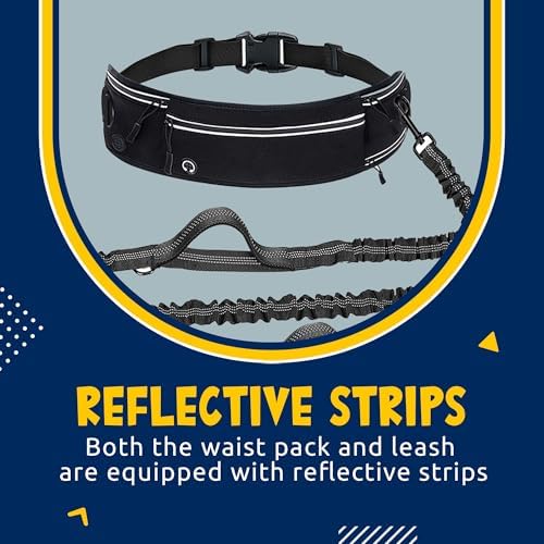 Lightweight Hands Free Dog Walking Waist Belt Leash with Storage Pouch, Featuring Dual Handles and Heavy-Duty Durable Bungee—Perfect for Outdoor Hiking and Running (Light Blue) - Image 6