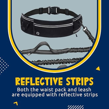 Lightweight Hands Free Dog Walking Waist Belt Leash with Storage Pouch, Featuring Dual Handles and Heavy-Duty Durable Bungee—Perfect for Outdoor Hiking and Running (Light Blue) - Image 6
