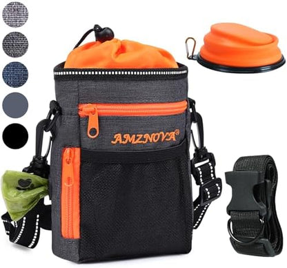 AMZNOVA Dog Treat Pouch Treatnow Dog Treat Bag, 6 Cups, Heather Black by AMZNOVA