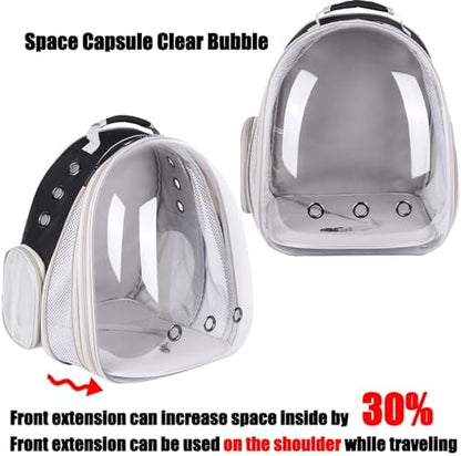 Front Expandable Large Cat Backpack Carrier, Fit up to 20 lbs, Space Capsule Bubble Window Pet Carrier Backpack for Large Fat Cat and Small Puppy - Image 3