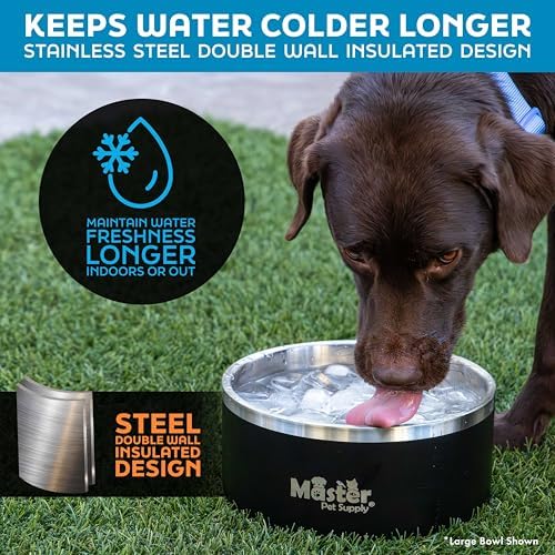 Master Pet Supply Stainless Steel Dog Bowls 25 oz Heavy Duty True Blue - Image 4