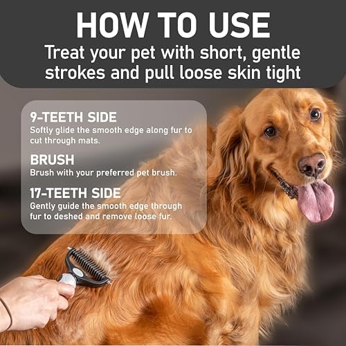 Maxpower Planet Pet Grooming Brush - Double-Sided Undercoat Rake for Dogs and Cats, Extra Wide, Reduces Shedding by 95%, White - Image 5
