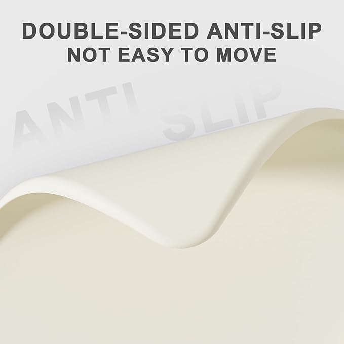 ESTHELLO Waterproof Pet Feeding Mats - Advanced Silicone Dog Food Mat Easy to Clean for Dog & Cat Bowls, 24''x16'' Cream White