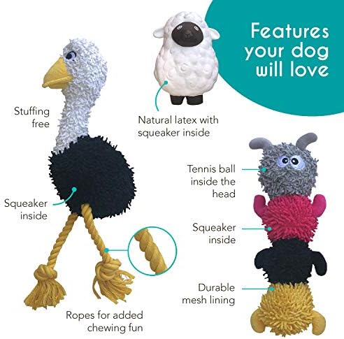 rocket & rex Puppy Chew Toys for Teething, Rope & Plush Set (3pk) - Image 3