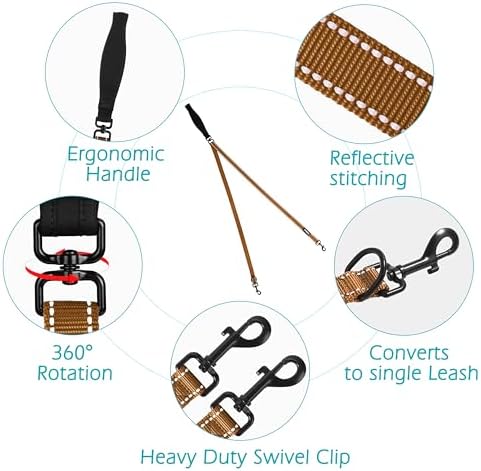PetBonus Two Point Control Dog Leash, No Tangle Training Walking Leashes - Image 3