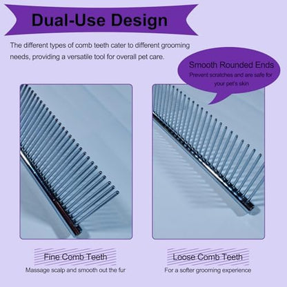 3 PCS Puppy Brush Grooming Kit (Dark Purple) - Image 4