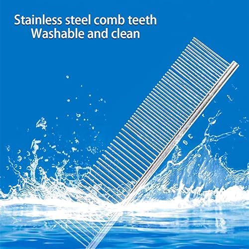 4 PCS Stainless-Steel Comb Dog Combs for Knots, Mats & Loose Hair Removal - Effective Dematting Tool, Comfortable, Lightweight, Portable & Safe for Dogs, Cats & Pets - Image 6