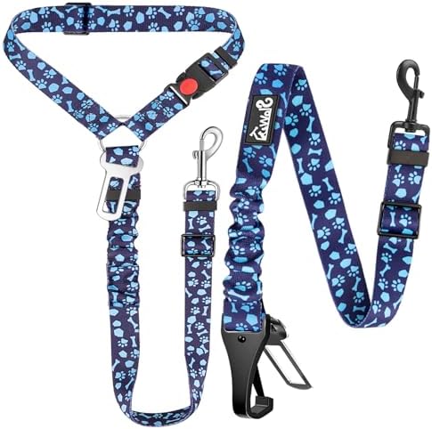 Lukovee Dog Seat Belt, 2 Pack, 3-in-1 Headrest & Seatbelt Clip & Latch by Lukovee