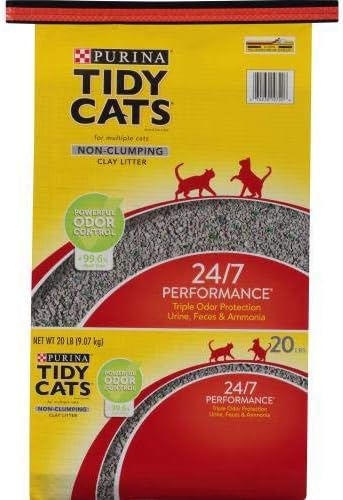Non Clumping Cat Litter, 24/7 Performance Multi Cat Litter Odor Control Formula - 20 lb. Bag