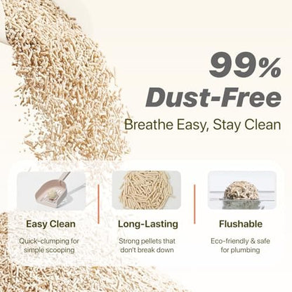 Michu Tofu Cat Litter Natural Clumping Tofu Cat Litter, Fast Clumping and Easily Scoop-able 5.5lb/88oz 5 Scents - Peach, 12 Pack - Image 6