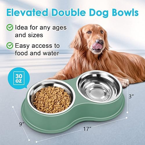 Epetslove Stainless Steel Dog Bowls Double Non-Slip Dog Water and Food Bowl - Image 2