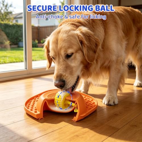 Slow Feeder Dog Bowls with Rolling Ball & Lick Mat, 2-in-1 Enrichment Feeder for Liquid & Thick Treats, Anti-Slip Suction Base, 150ml for Small Medium Large Dogs & Cats - Image 3
