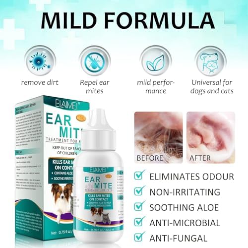 Ear Mite Treatment for Dogs & Cat, Ear Mite Medicine Kills Ticks and Ear Mites to Relieve Itchiness,Alleviation Suffering from Ear Mites & Itching and Odours Stinky Stuff for Dogs Ears - Image 4